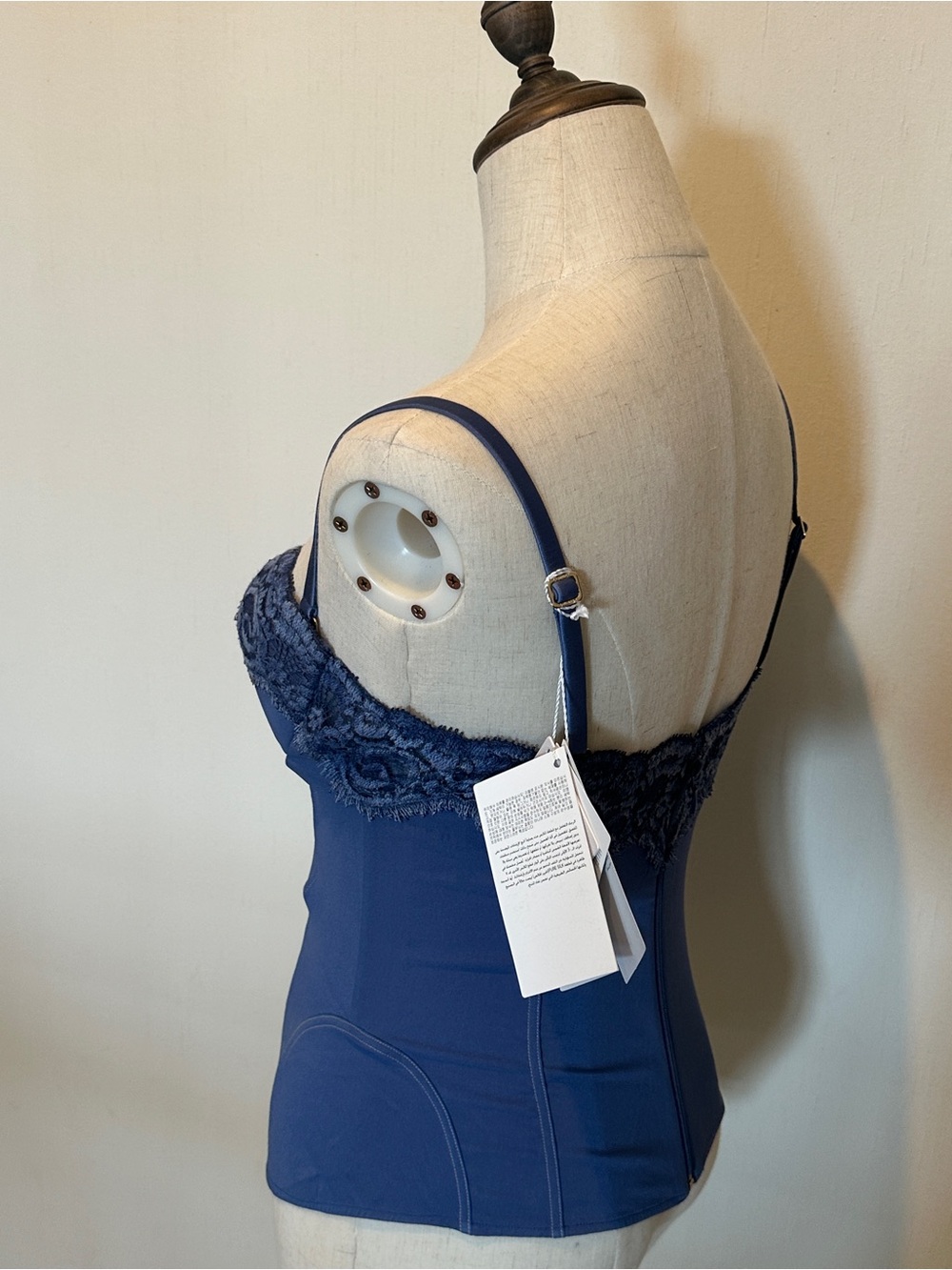 La Perla Blue Silk Lace Bustier Corset Top 34D NWT - Picture 9 of 13
